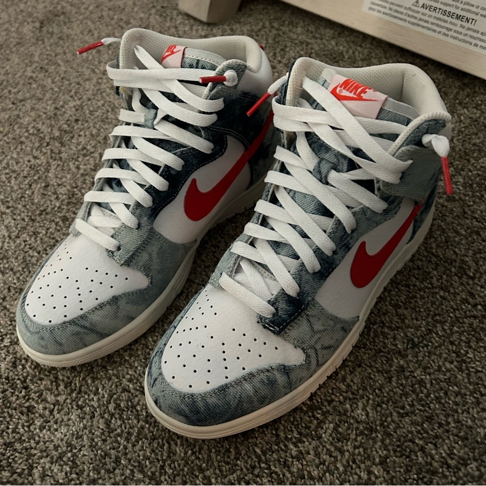 Nike dunks high “washed denim”